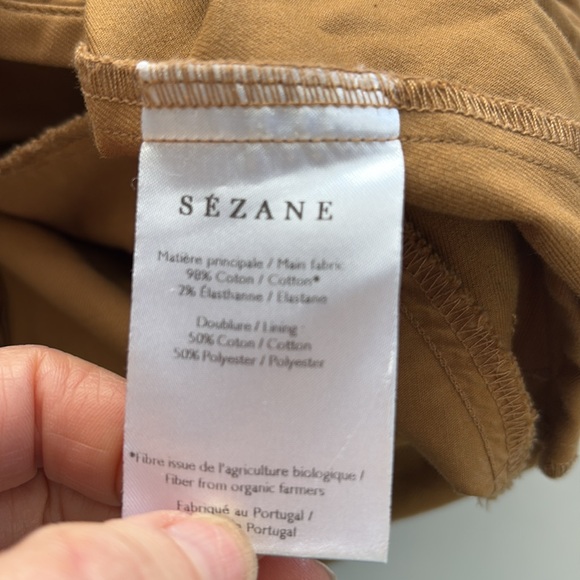 Sezane Rome Shorts Tan Camel Womens Size 6 36 Small - Picture 9 of 10